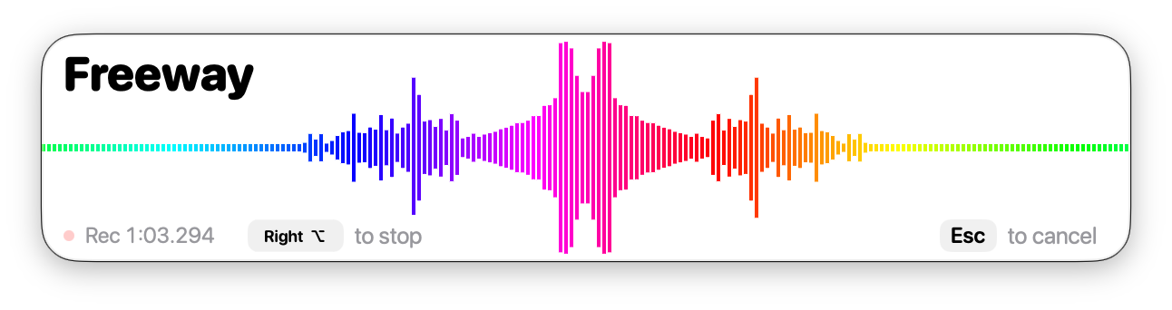 Freeway - Voice-to-Text app screenshot