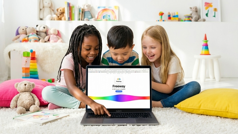 Kids using Freeway voice-to-text dictation app